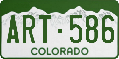 CO license plate ART586