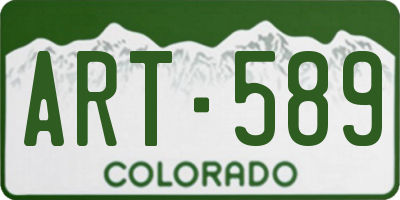 CO license plate ART589