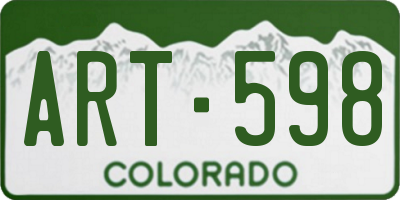 CO license plate ART598