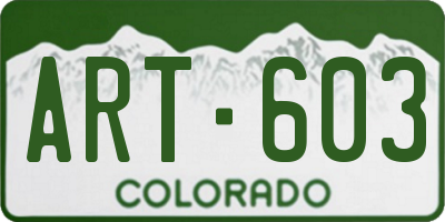 CO license plate ART603