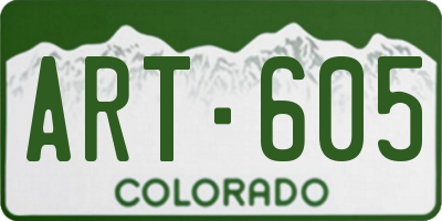 CO license plate ART605
