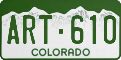 CO license plate ART610