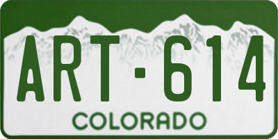 CO license plate ART614