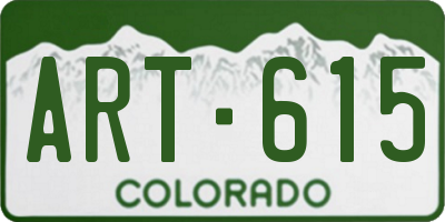 CO license plate ART615