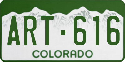 CO license plate ART616