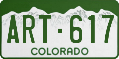 CO license plate ART617