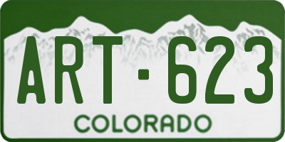 CO license plate ART623