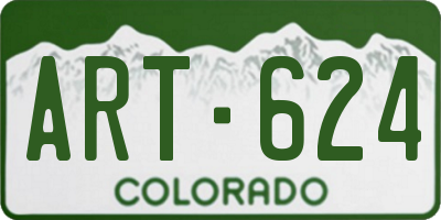 CO license plate ART624