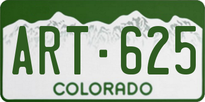 CO license plate ART625