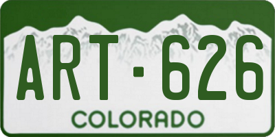 CO license plate ART626