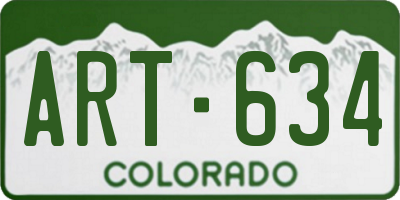 CO license plate ART634