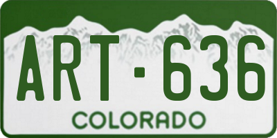 CO license plate ART636