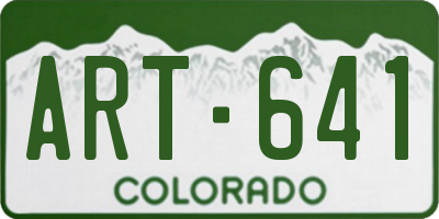 CO license plate ART641