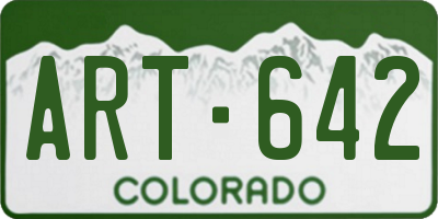 CO license plate ART642