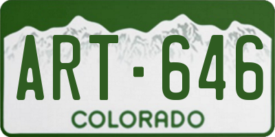 CO license plate ART646