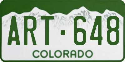 CO license plate ART648
