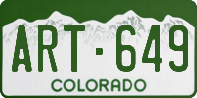 CO license plate ART649