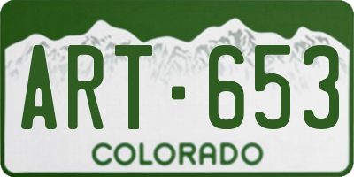 CO license plate ART653