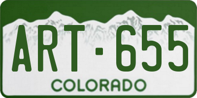 CO license plate ART655