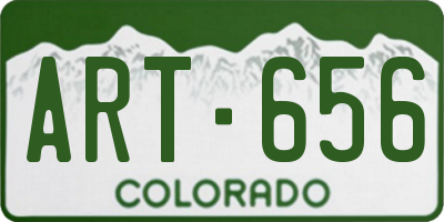 CO license plate ART656