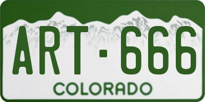 CO license plate ART666
