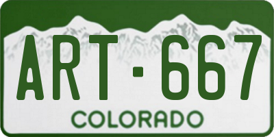 CO license plate ART667