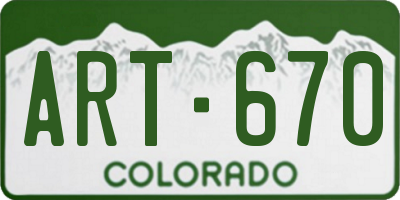 CO license plate ART670