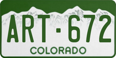 CO license plate ART672