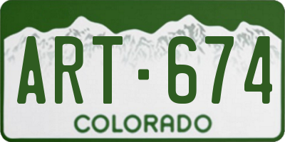 CO license plate ART674