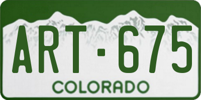 CO license plate ART675