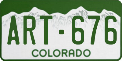 CO license plate ART676
