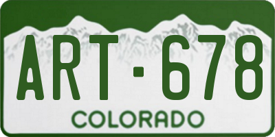 CO license plate ART678
