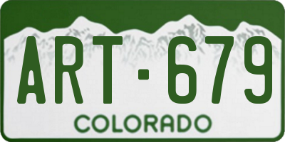 CO license plate ART679