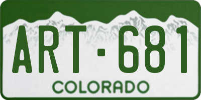 CO license plate ART681