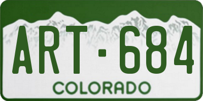 CO license plate ART684