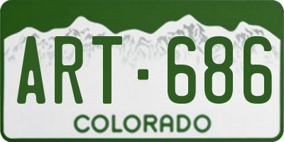 CO license plate ART686