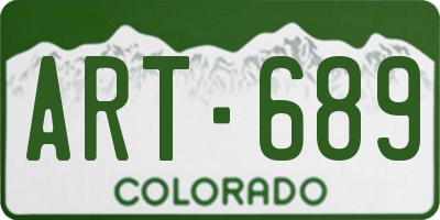 CO license plate ART689