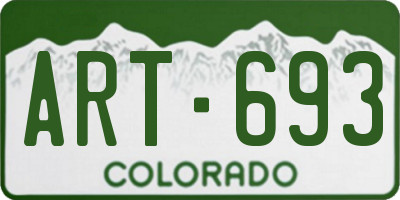 CO license plate ART693