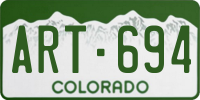 CO license plate ART694