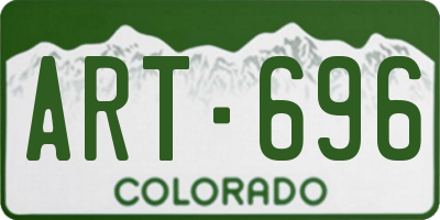 CO license plate ART696