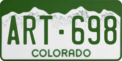CO license plate ART698