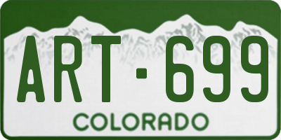 CO license plate ART699