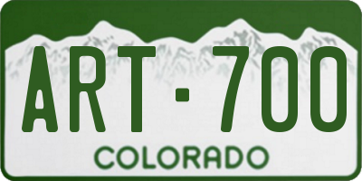 CO license plate ART700