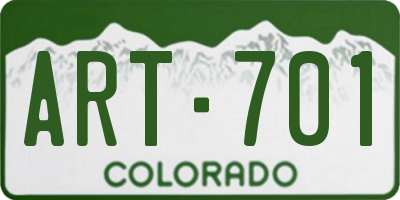 CO license plate ART701