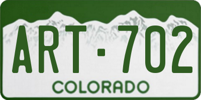 CO license plate ART702