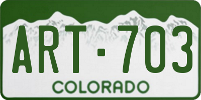 CO license plate ART703