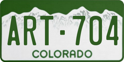 CO license plate ART704