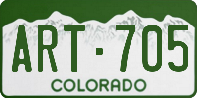 CO license plate ART705