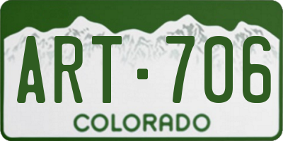 CO license plate ART706