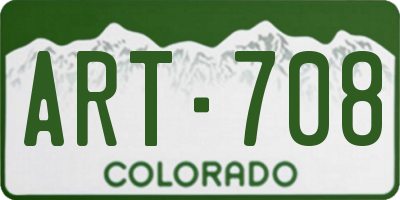 CO license plate ART708